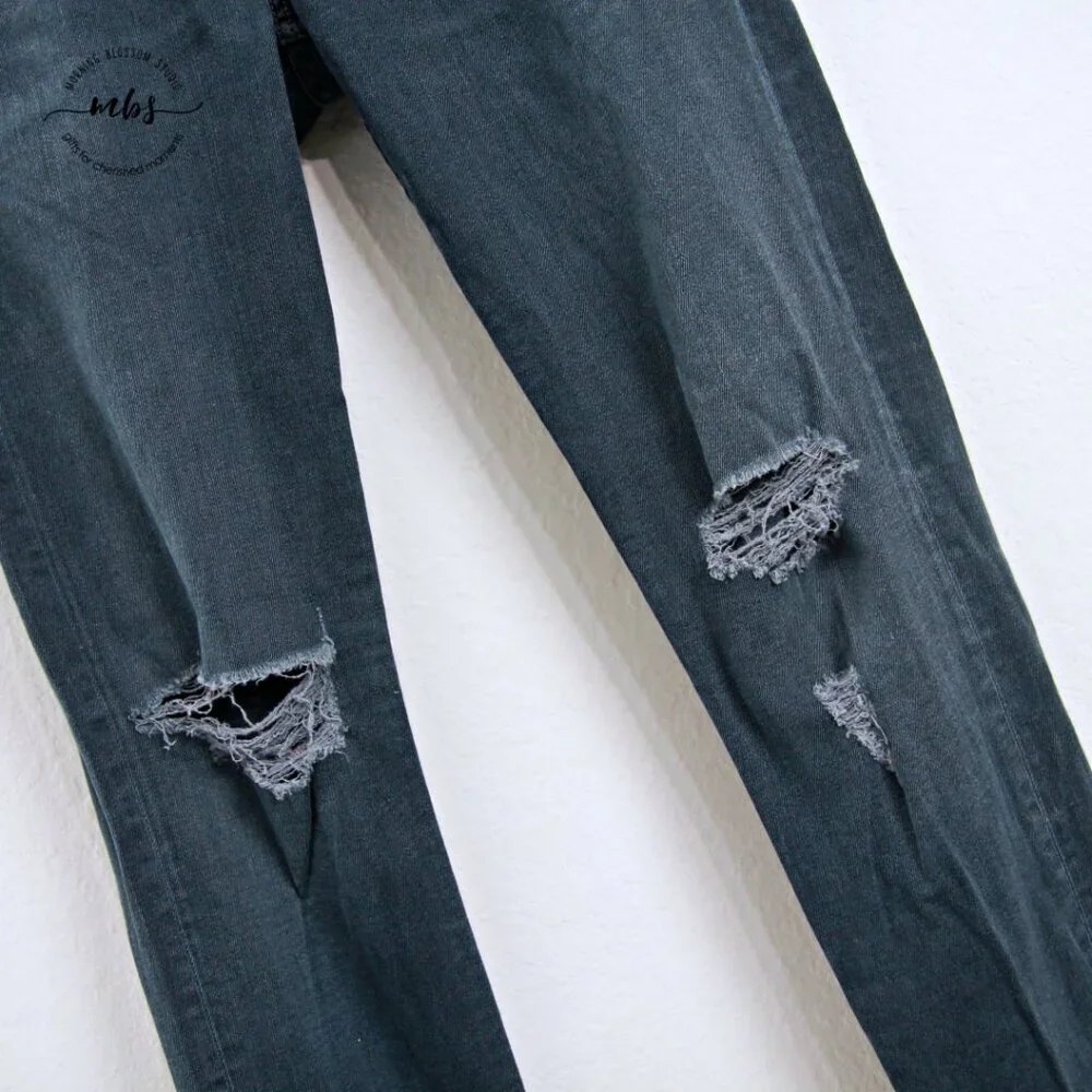 Rag & Bone Standard Issue Mid Rise Button Fly Skinny Leg Distressed Jeans Men 32